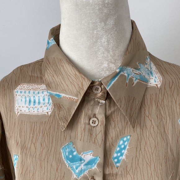 Vintage Fendi Jeans Roma Button Down Brown - Picture 2 of 10